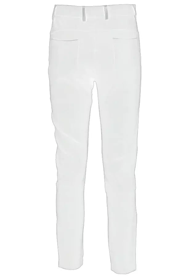 Chic White Slim-Fit Milano Stitch Trousers