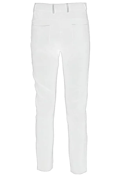 Chic White Slim-Fit Milano Stitch Trousers