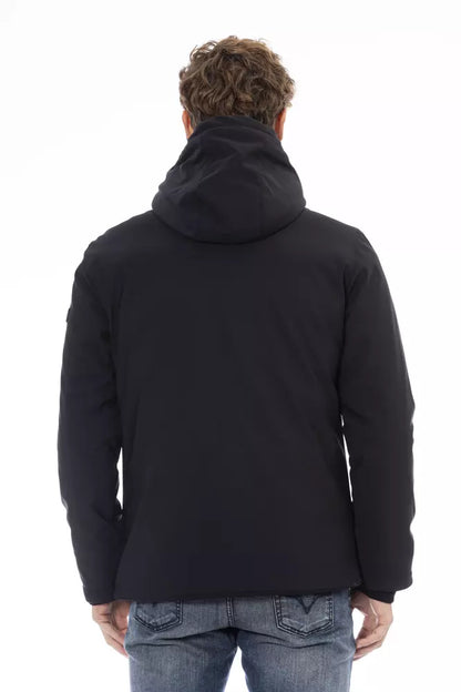 Black Polyester Men Jacket