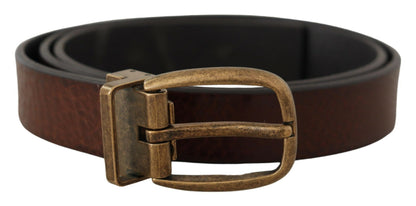 Elegant Leather Belt with Metal Buckle