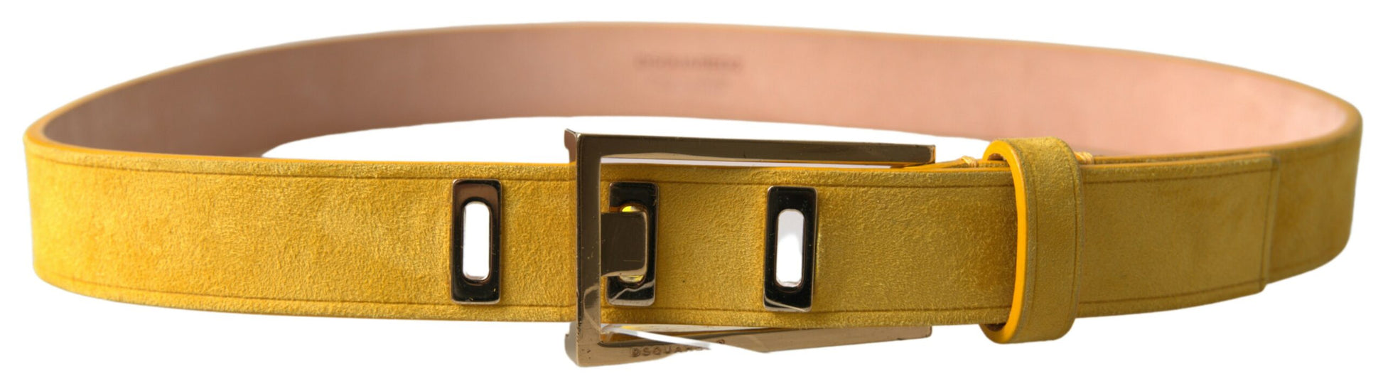 Chic Yellow Suede Leather Waist Belt