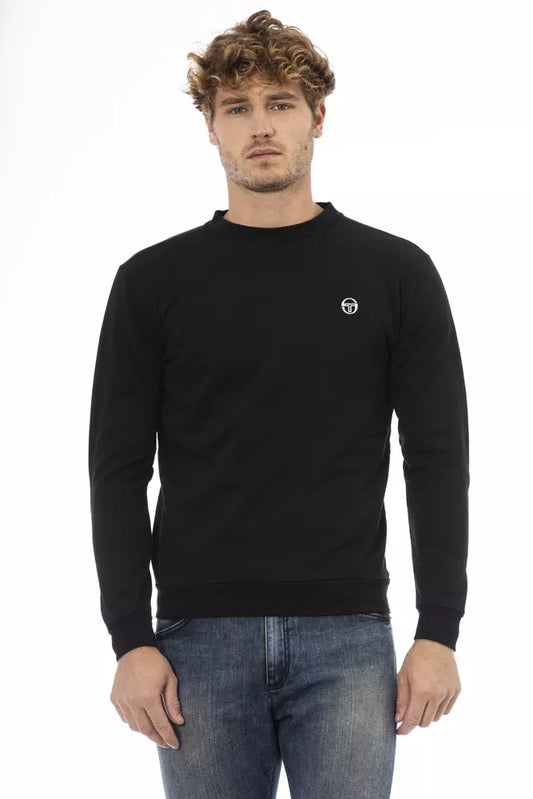 Black Cotton Men Sweater