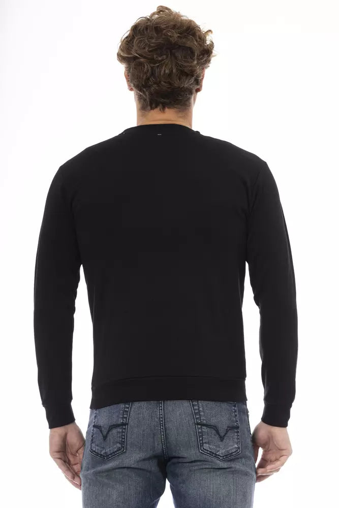 Black Cotton Men Sweater