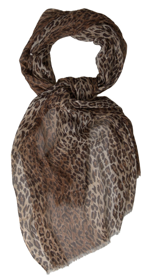 Elegant Silk Neck Wrap Scarf in Luxurious Brown