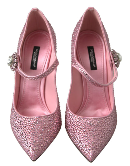 Pink Crystal Brooch Mary Jane Stilettos