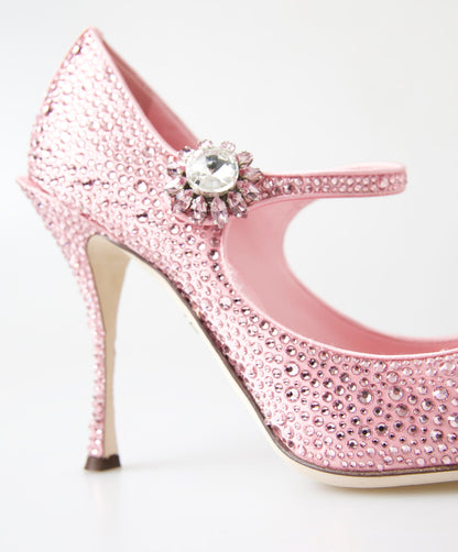 Pink Crystal Brooch Mary Jane Stilettos