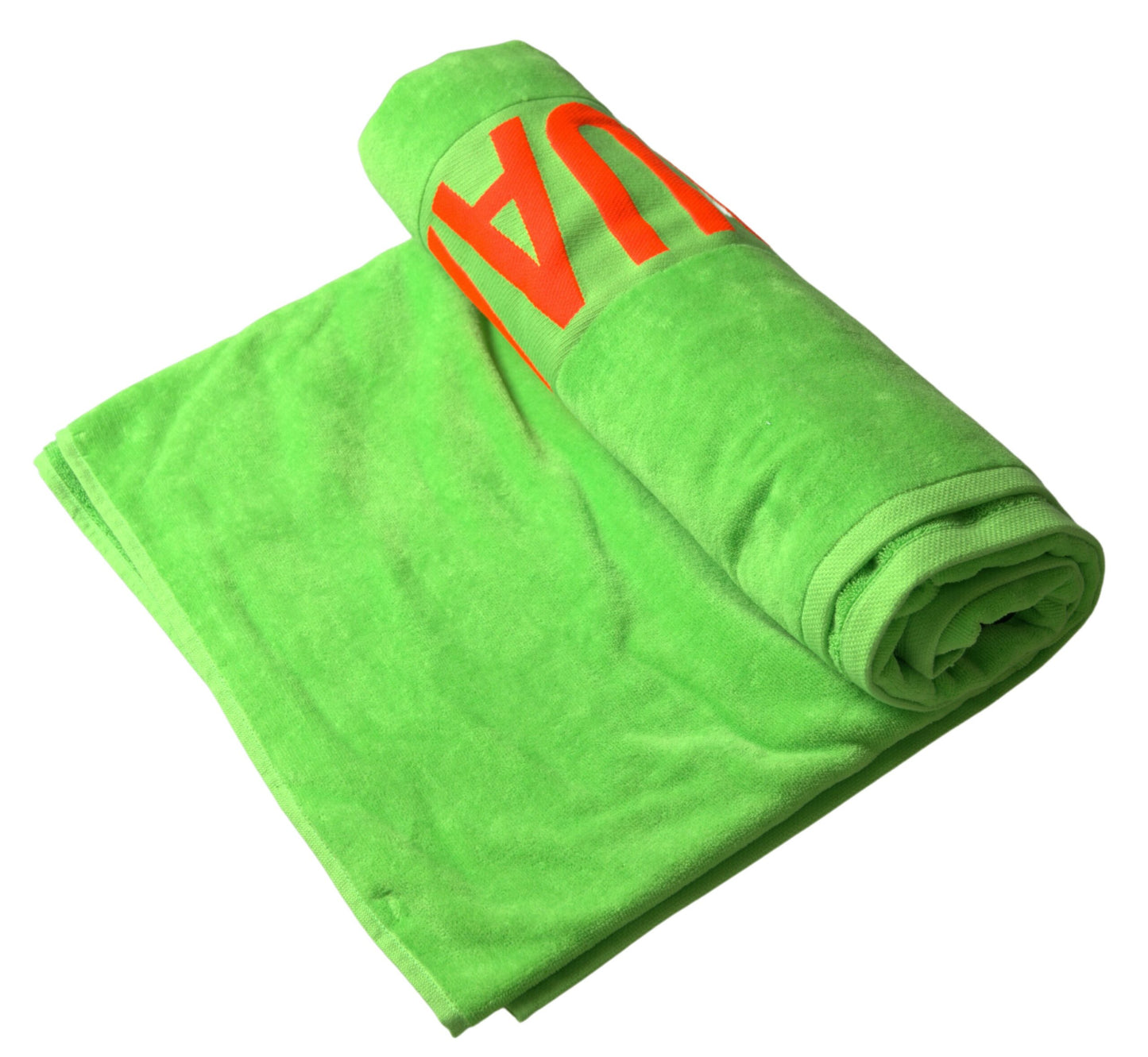 Chic Green Cotton Beach Towel