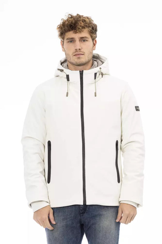 White Polyester Men Jacket