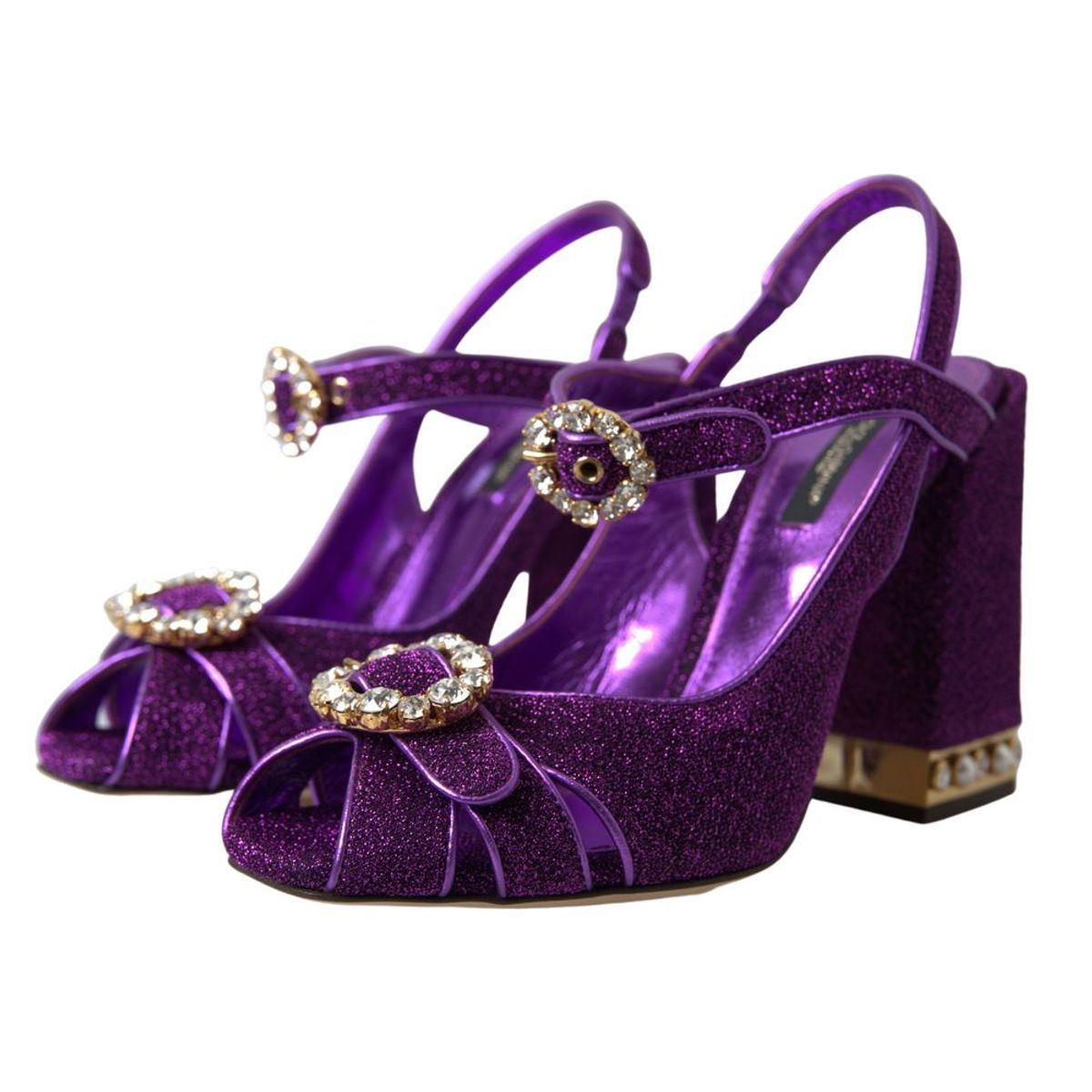 Elegant Purple Ankle Strap Heels