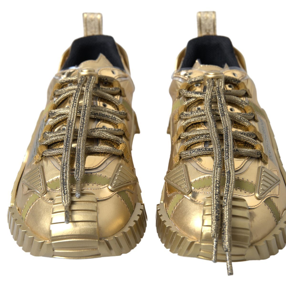 Elegant Gold Lace-Up NS1 Sneakers