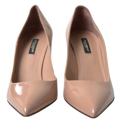 Elegant Beige Patent Leather Pumps