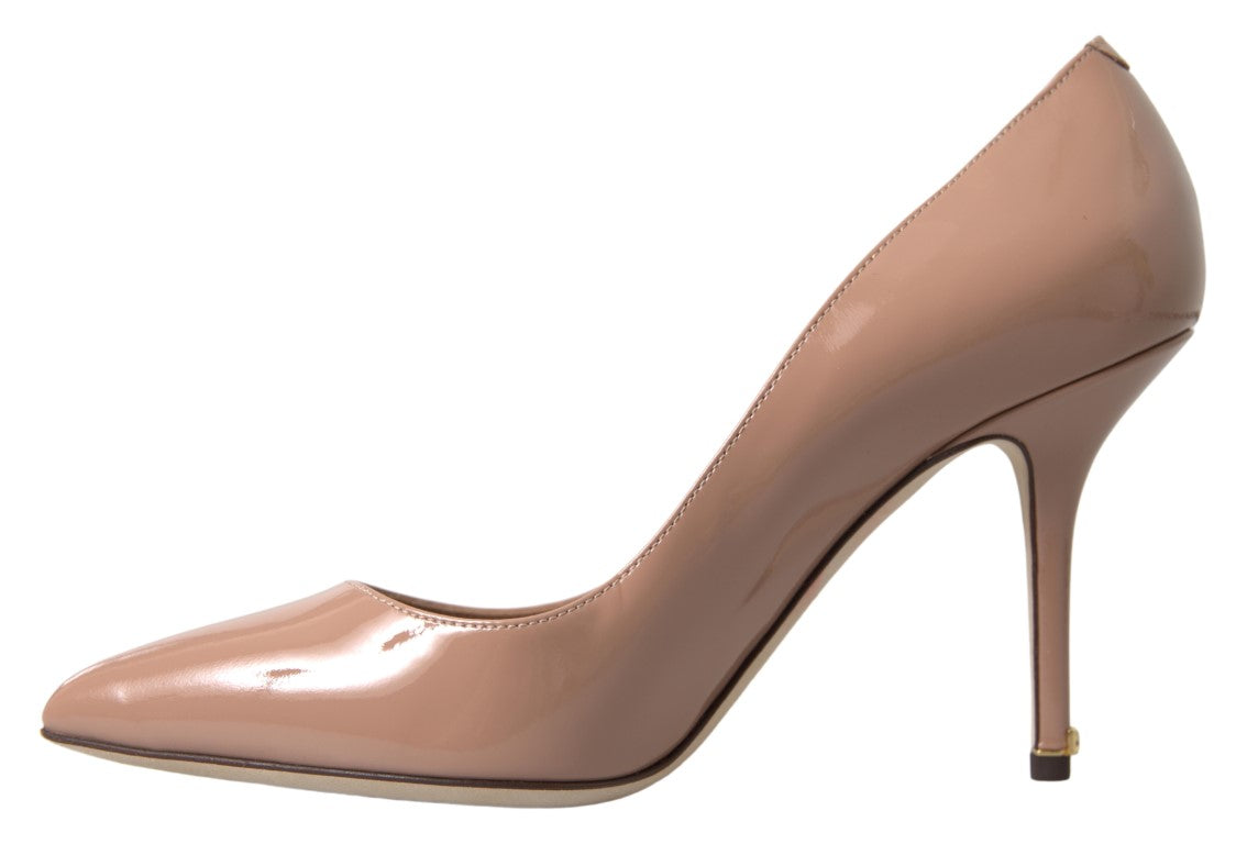 Elegant Beige Patent Leather Pumps