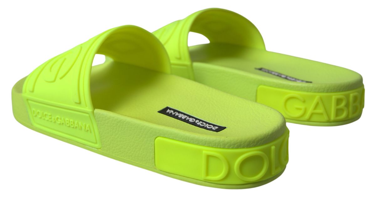 Elegant Yellow Green Slide Sandals