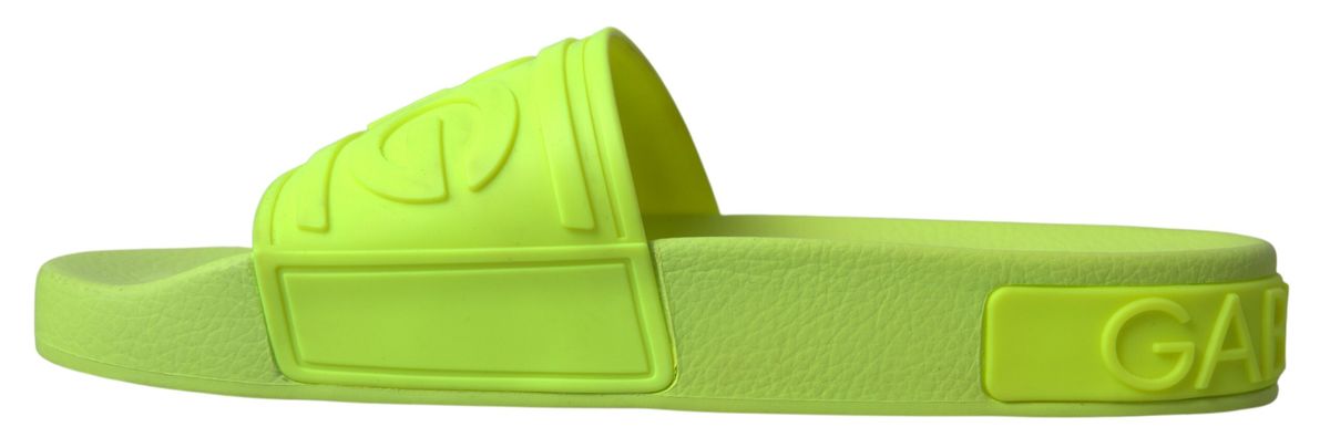 Elegant Yellow Green Slide Sandals