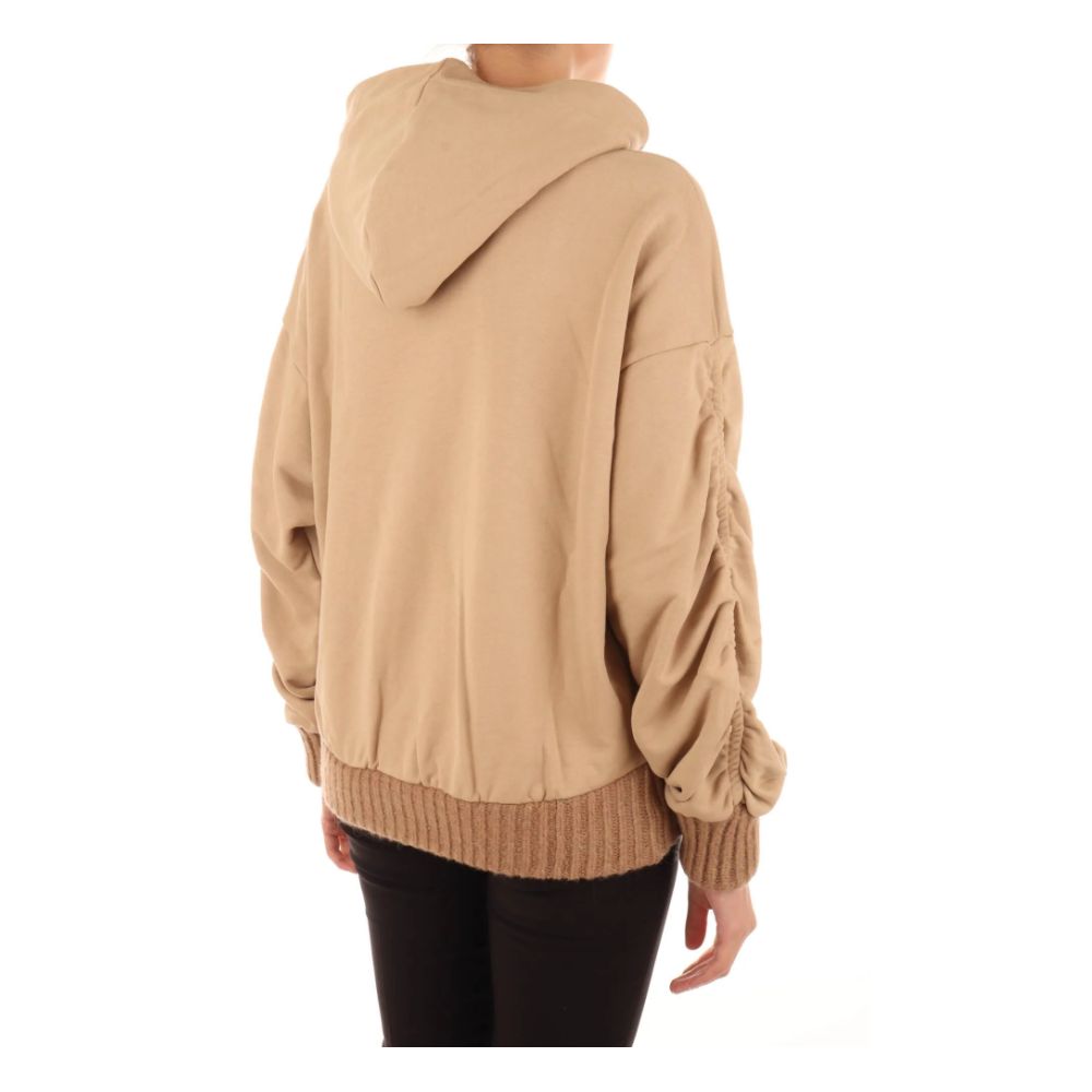 Chic Oversized Cotton Hoodie with Ruffled Sleeves