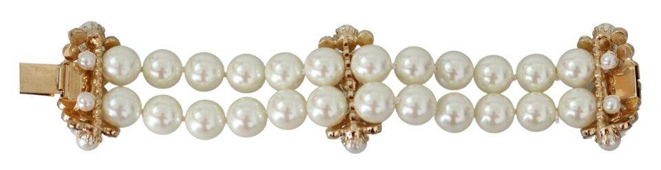 Elegant Faux-Pearl Crystal Bracelet