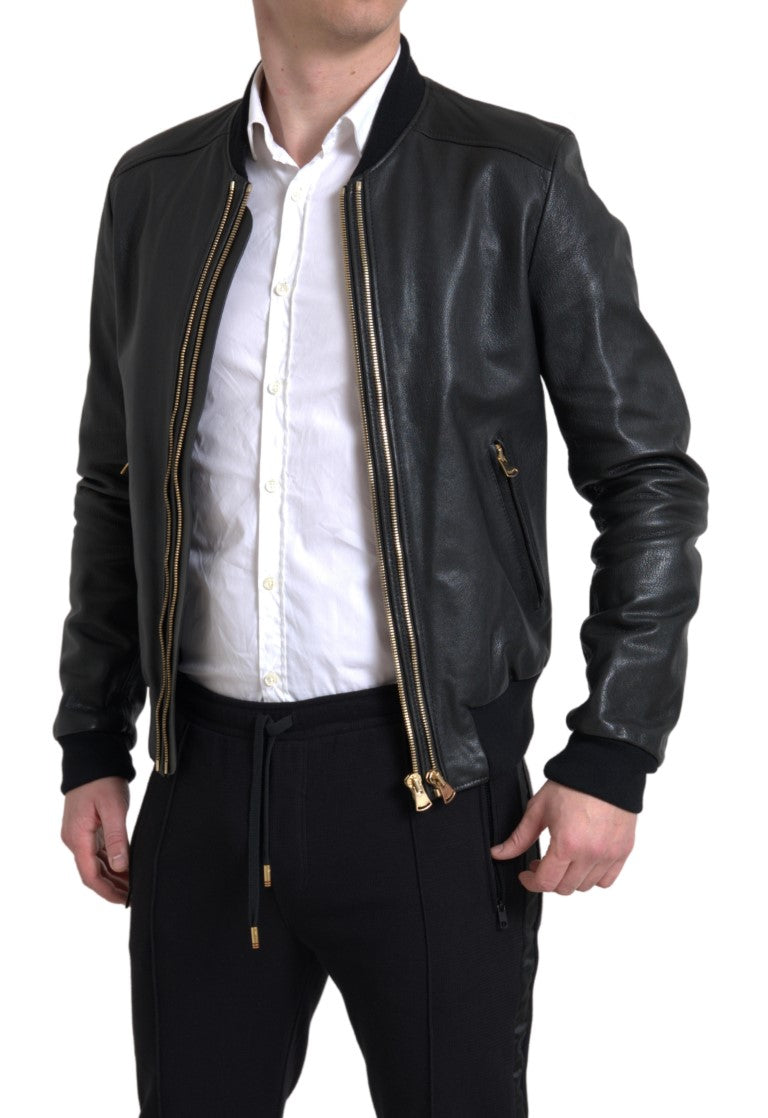 Elegant Black Leather Biker Jacket