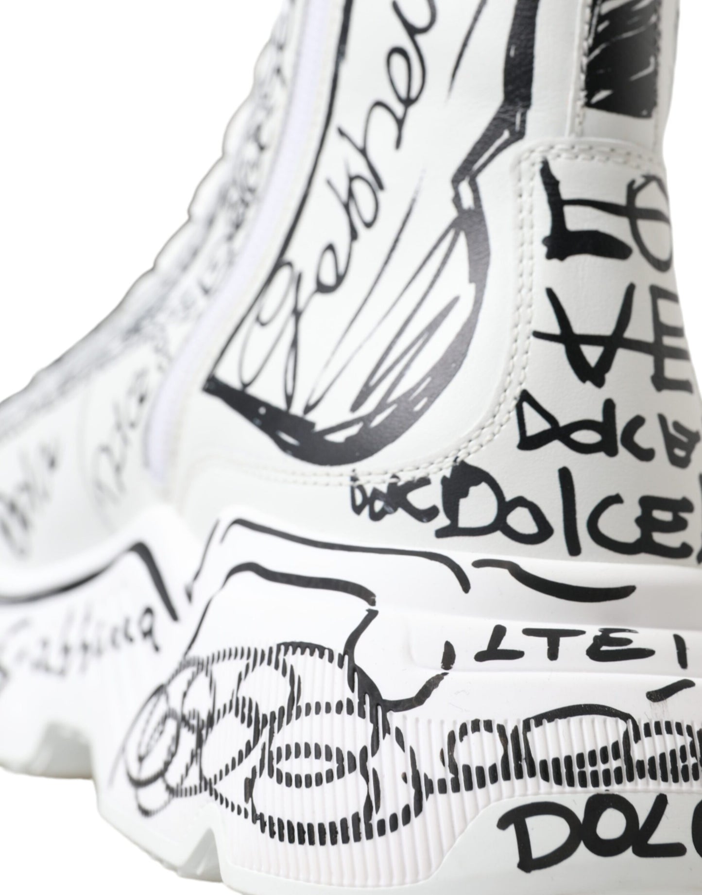 Daymaster Graffiti Print Mid Top Sneakers