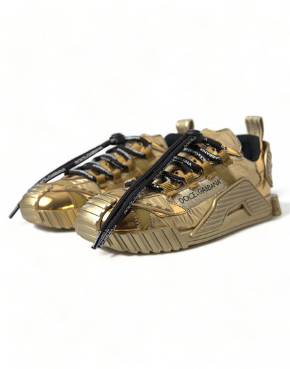 Gleaming Gold-Toned Luxury Sneakers