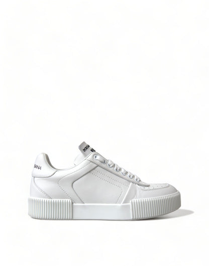 Elegant White Miami Lace-Up Sneakers