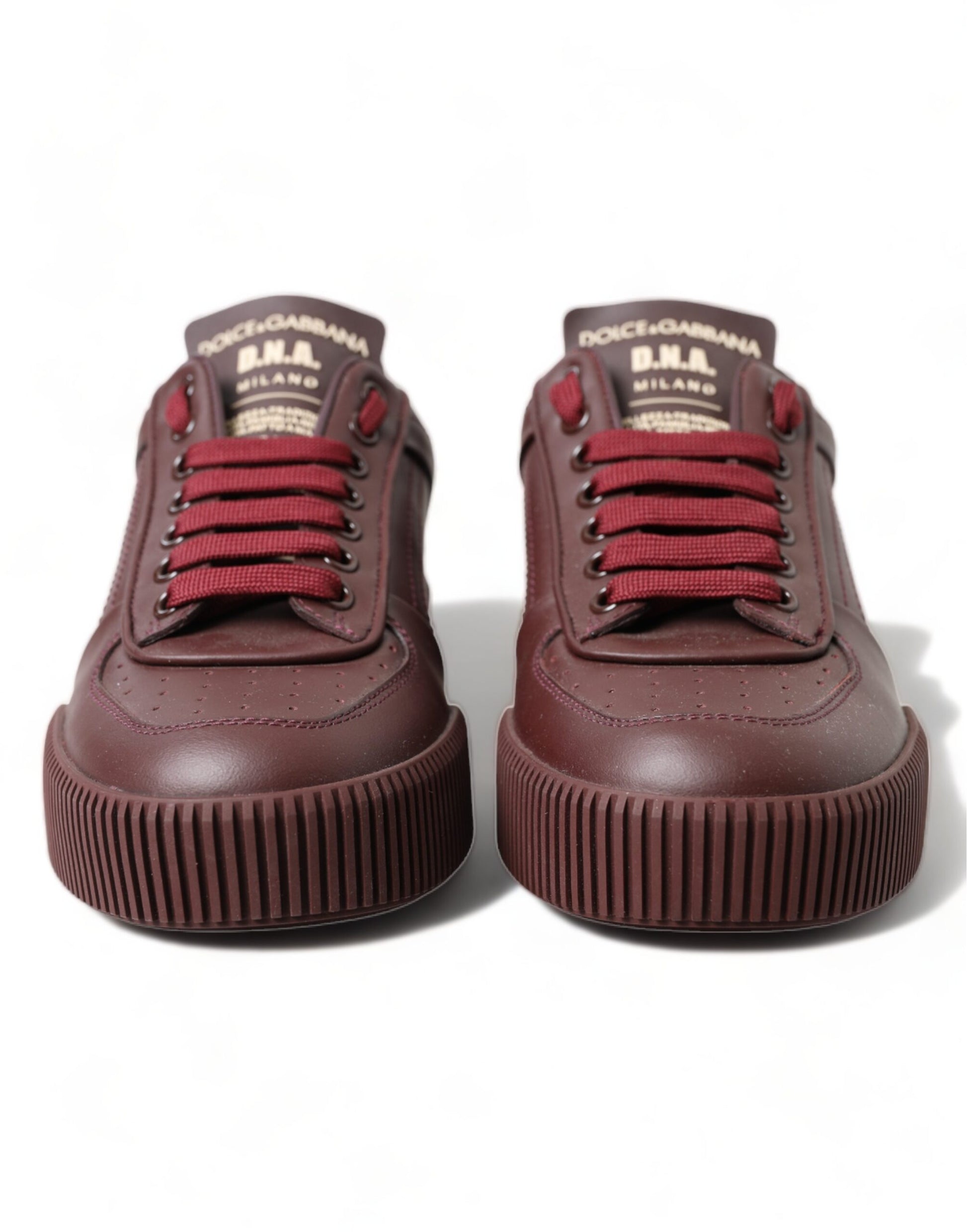 Elegant Bordeaux Leather Sneakers