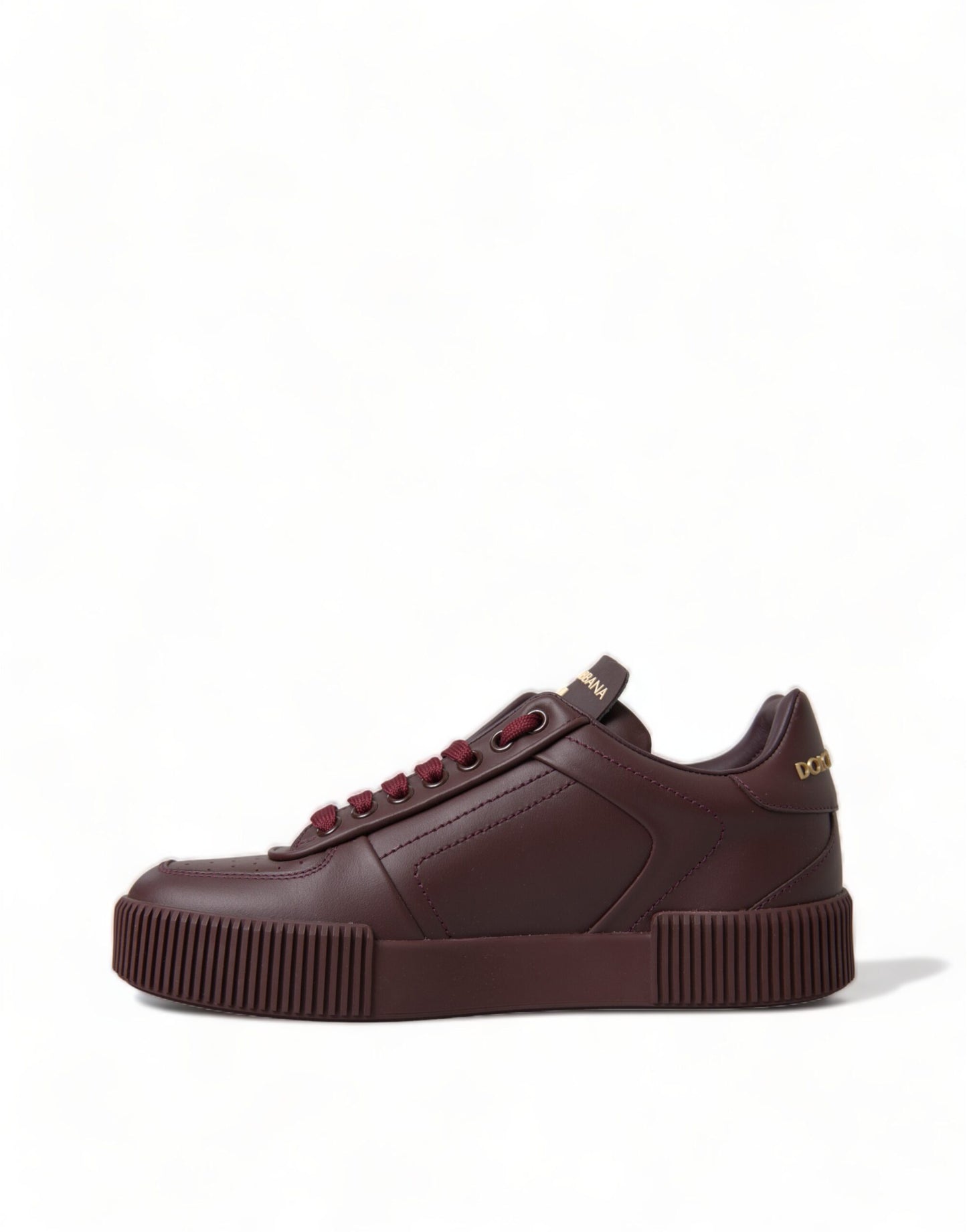 Elegant Bordeaux Leather Sneakers