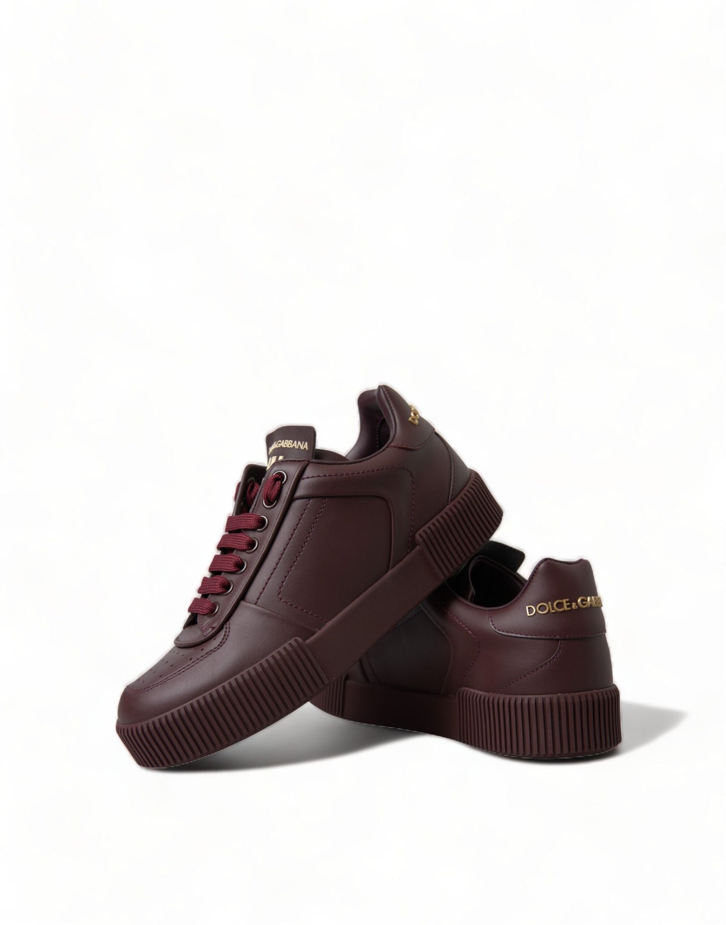 Elegant Bordeaux Leather Sneakers