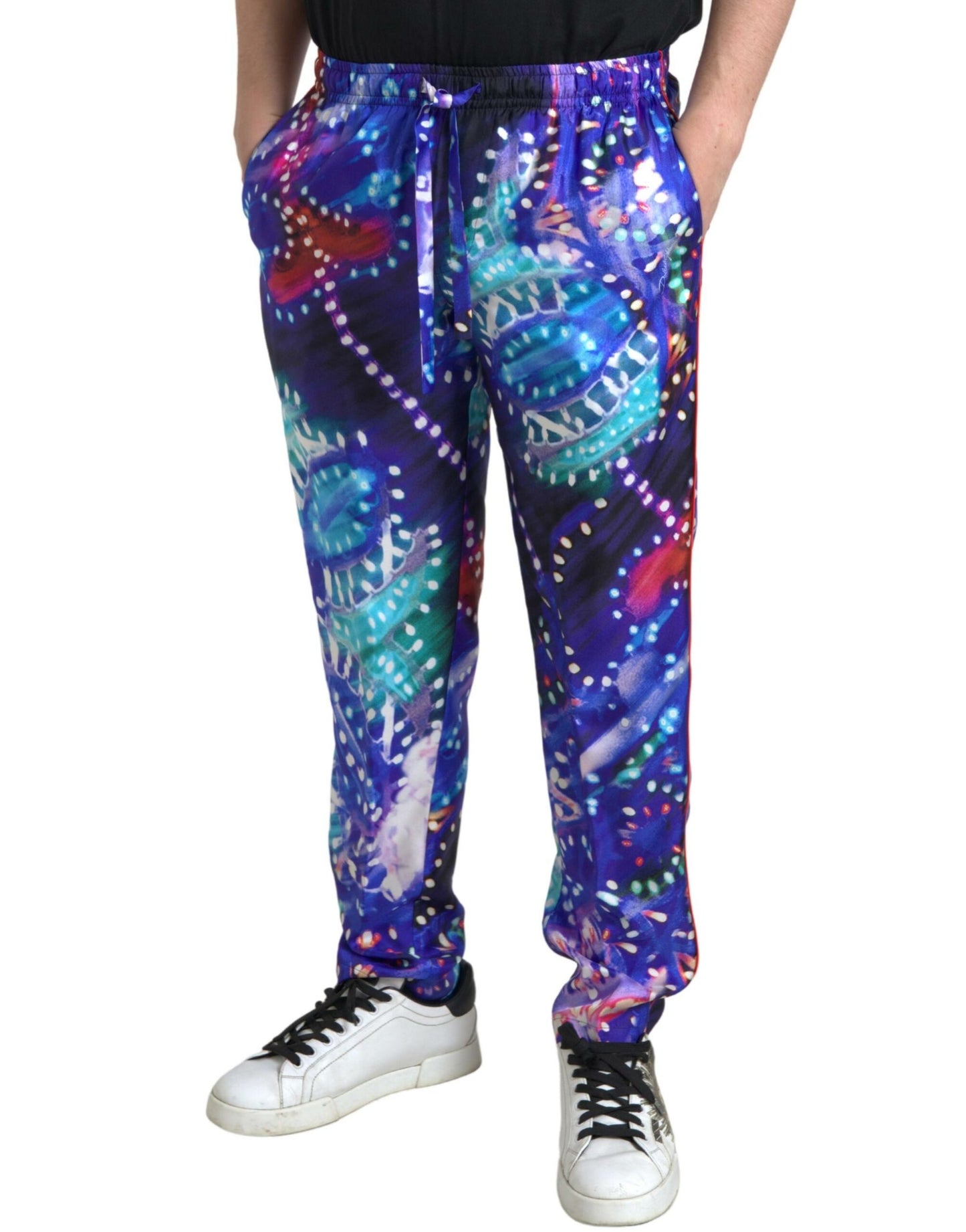 Multicolor Silk Jogger Pants