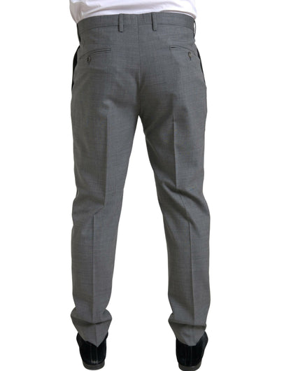 Elegant Skinny Wool Dress Pants in Grey