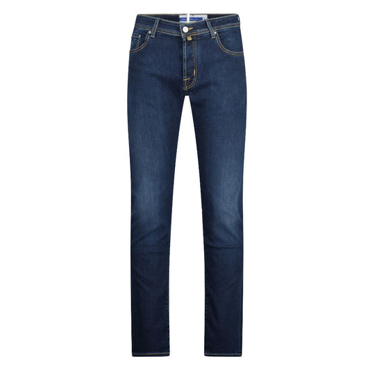 Elegant Slim Fit Dark Blue Jeans