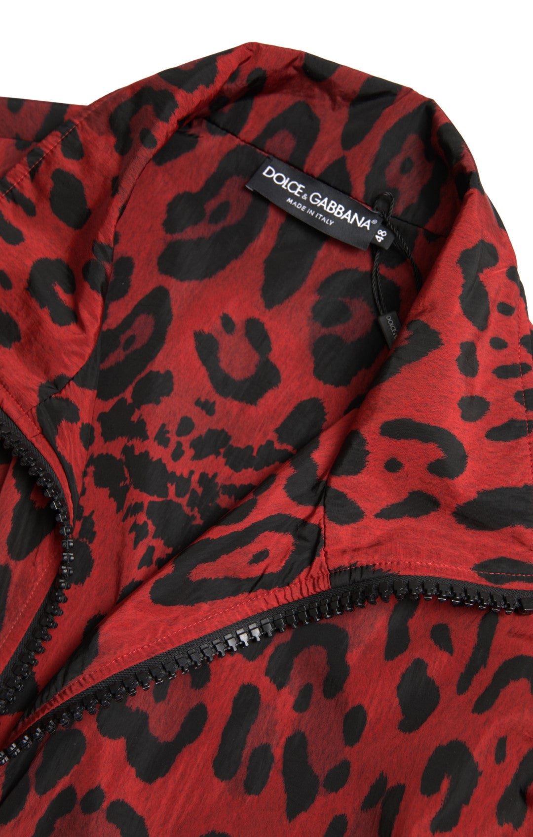 Red Leopard Zip Sweater Jacket