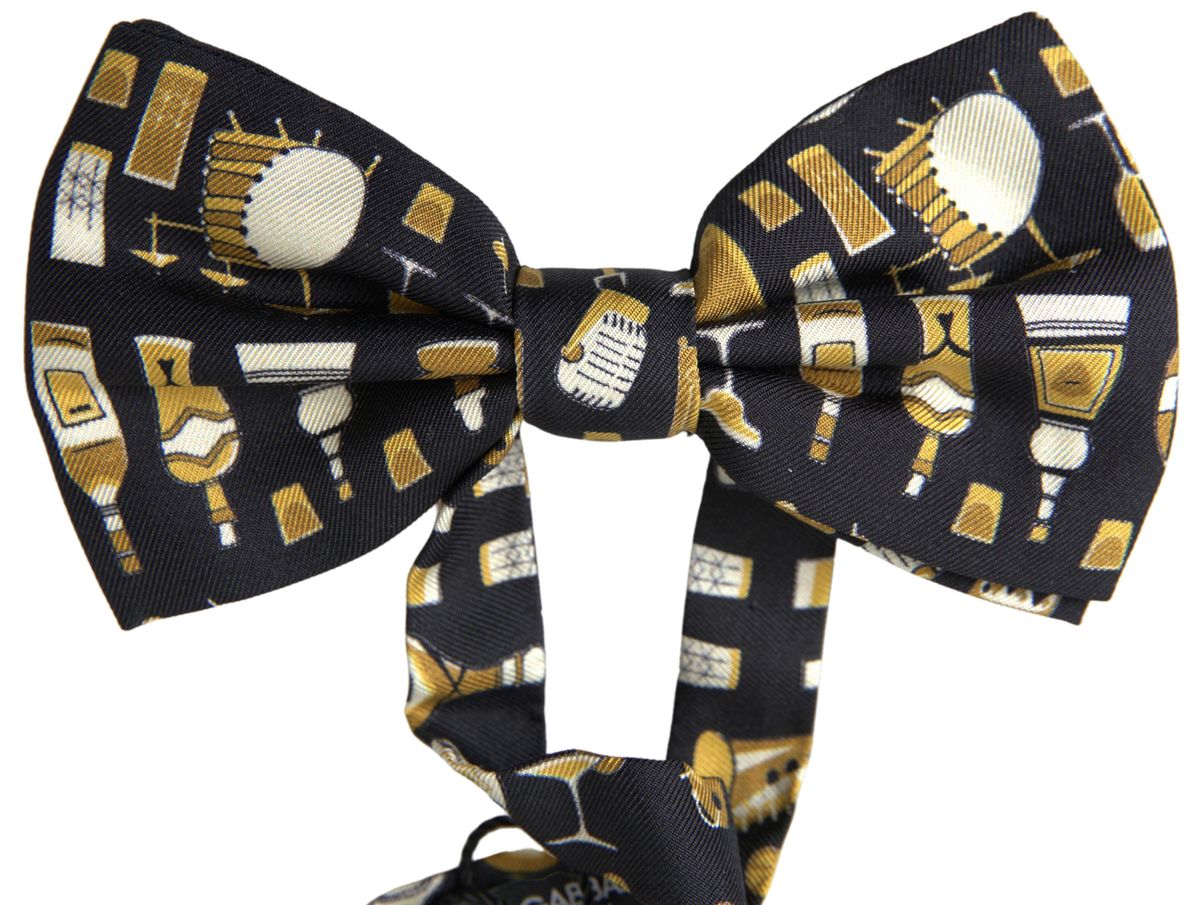 Elegant Black Silk Bow Tie