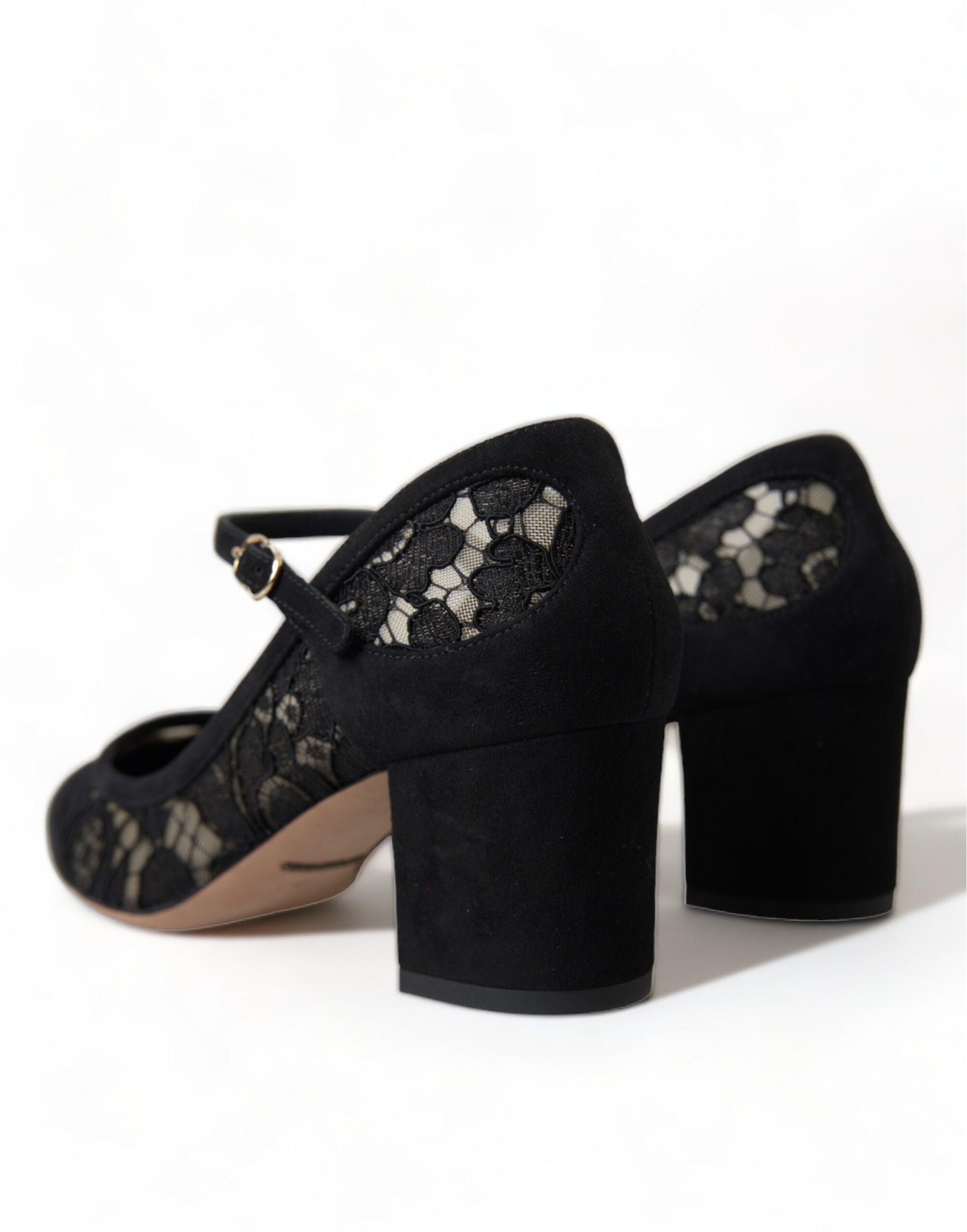 Elegant Suede Mary Jane Lace Heels