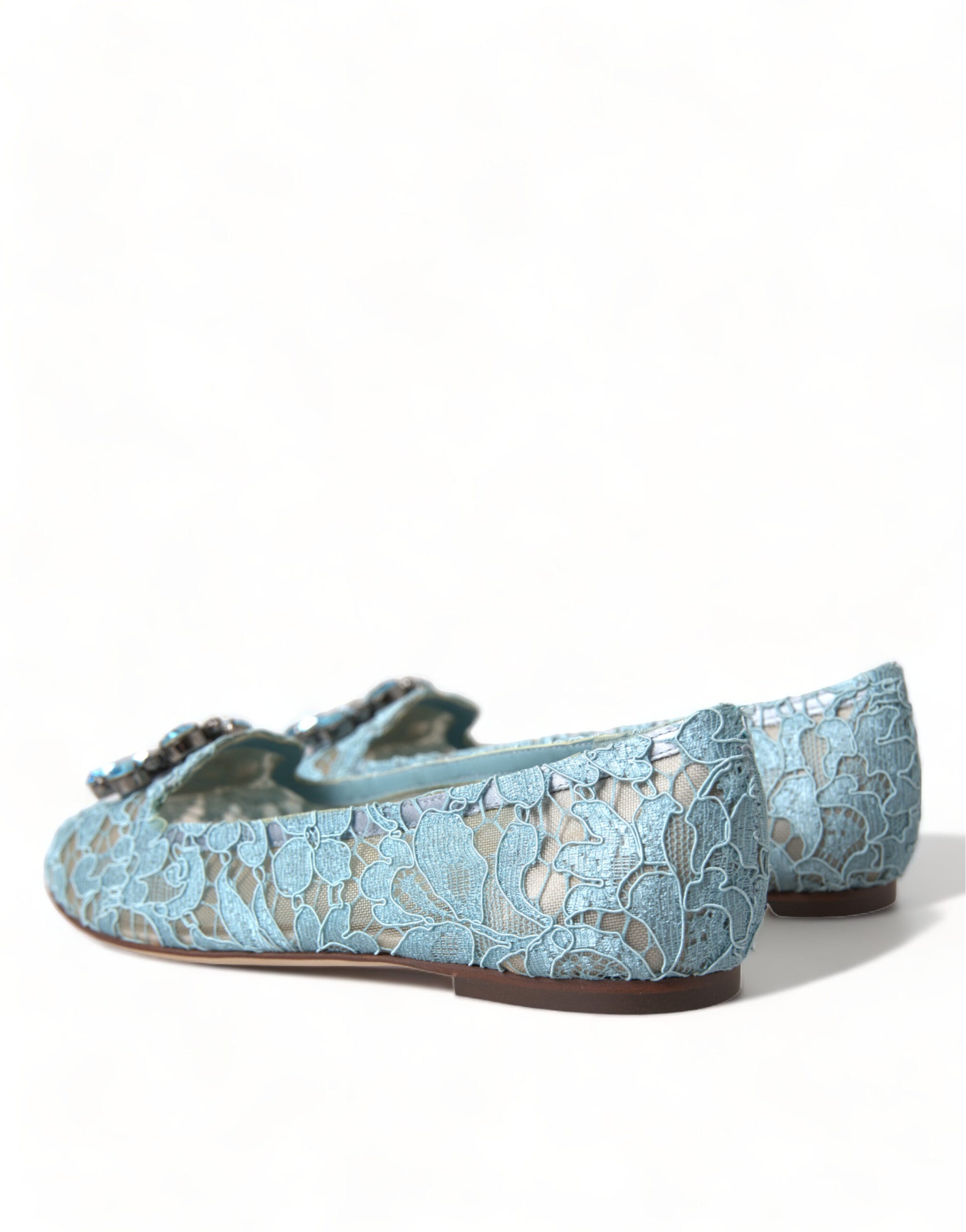 Elegant Floral Lace Aqua Vally Flats