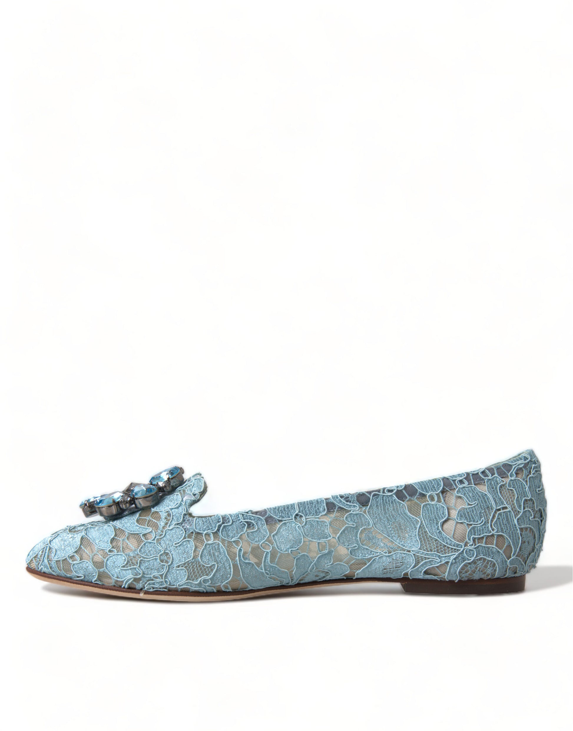 Elegant Floral Lace Aqua Vally Flats