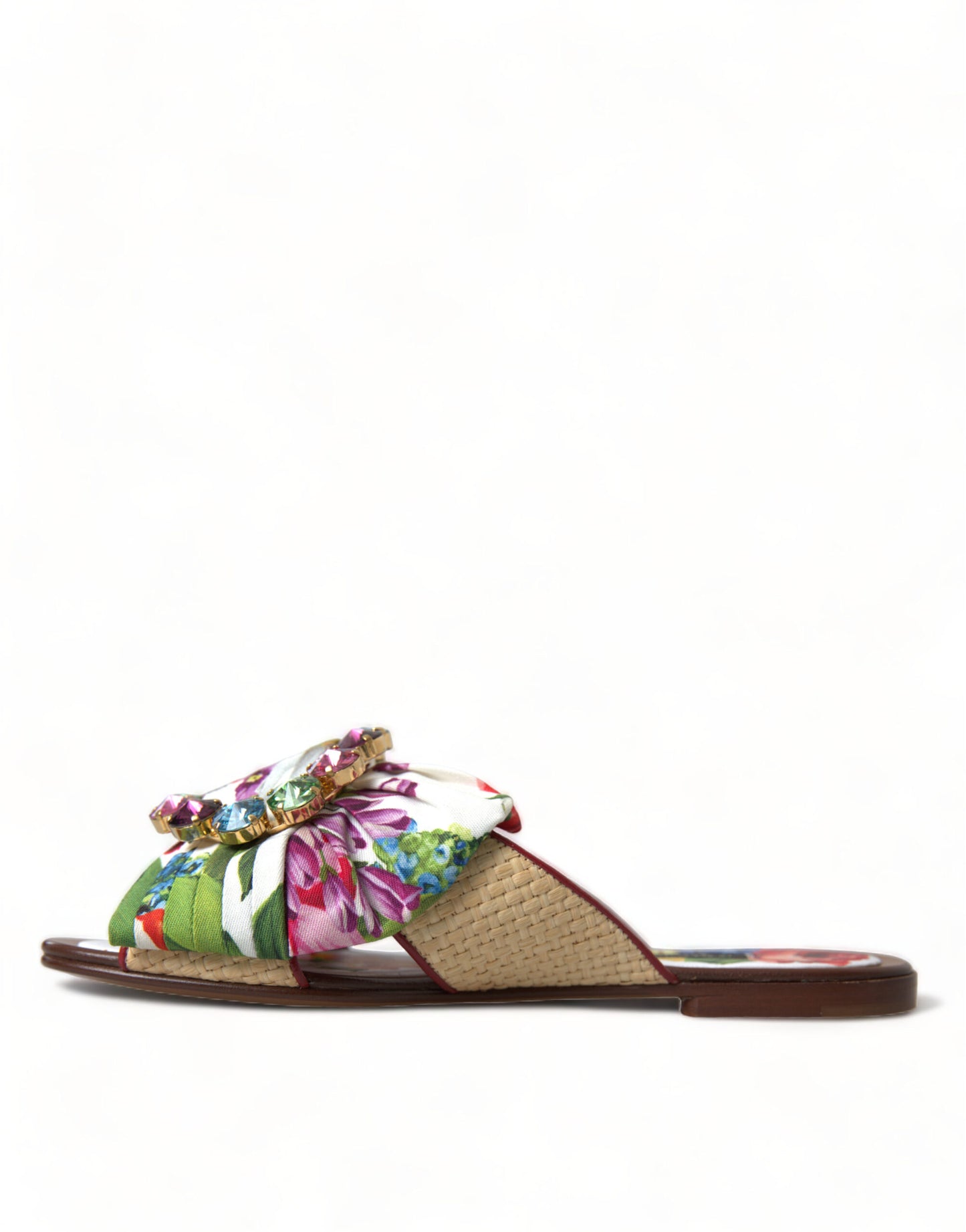 Exquisite Floral Print Flat Sandals