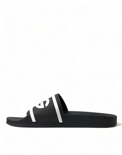 Sleek Monochrome Rubber Slides