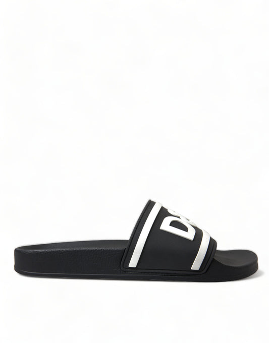 Sleek Monochrome Rubber Slides