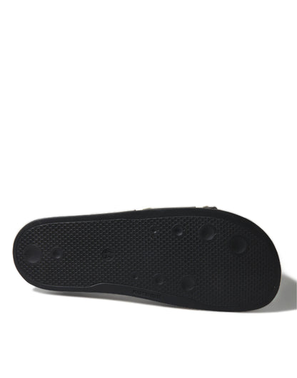 Sleek Monochrome Rubber Slides