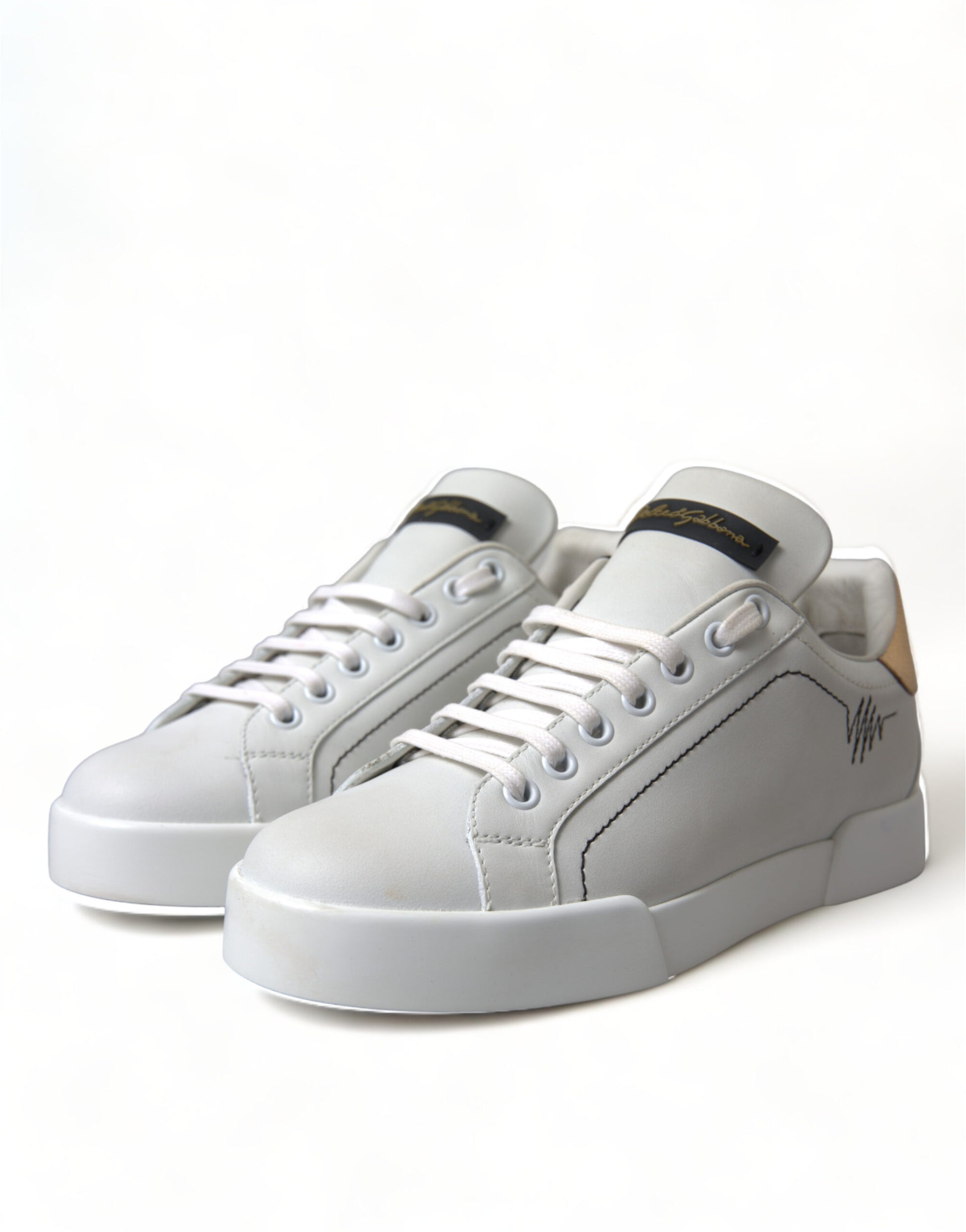 Elegant Portofino White Leather Sneakers