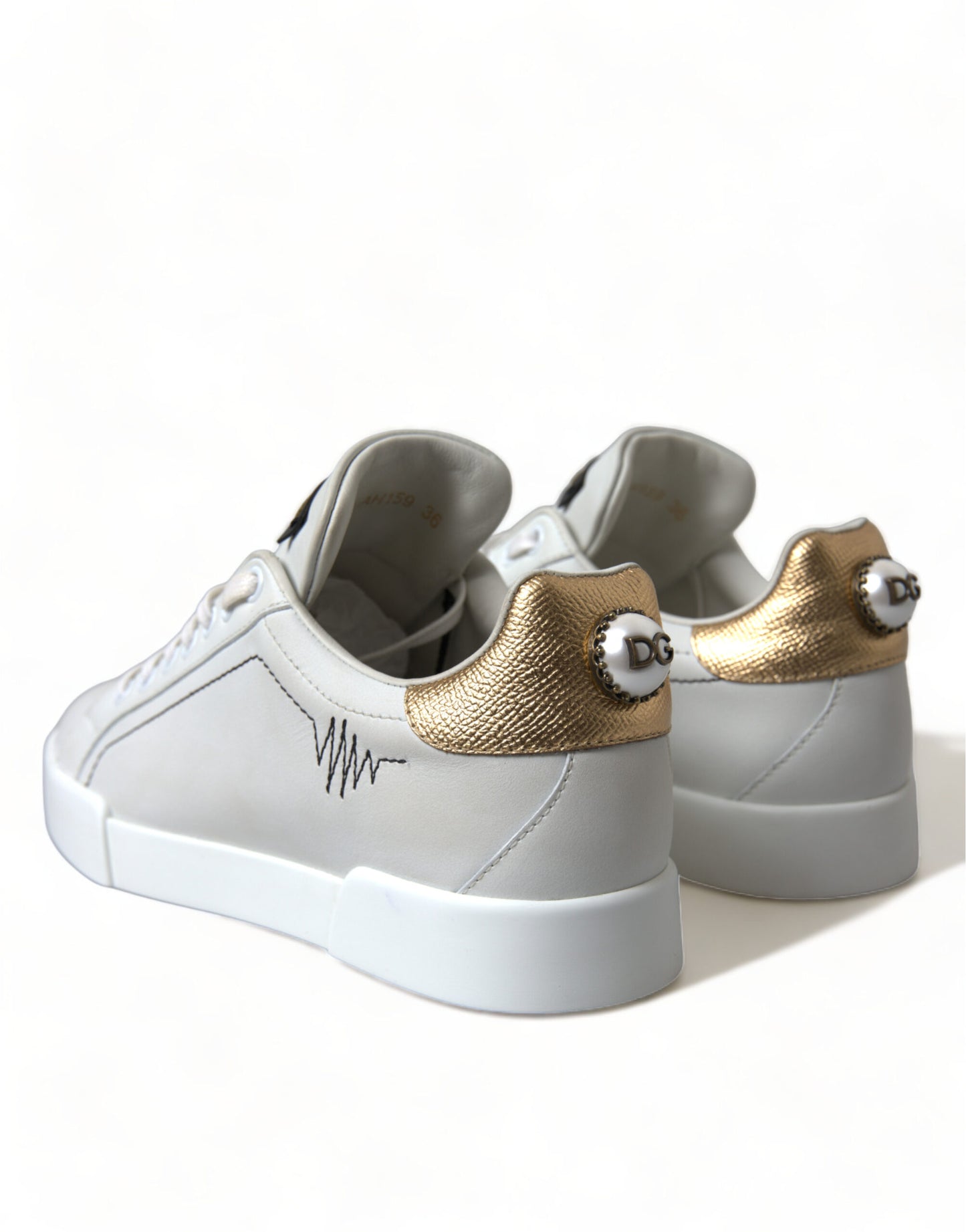 Elegant Portofino White Leather Sneakers