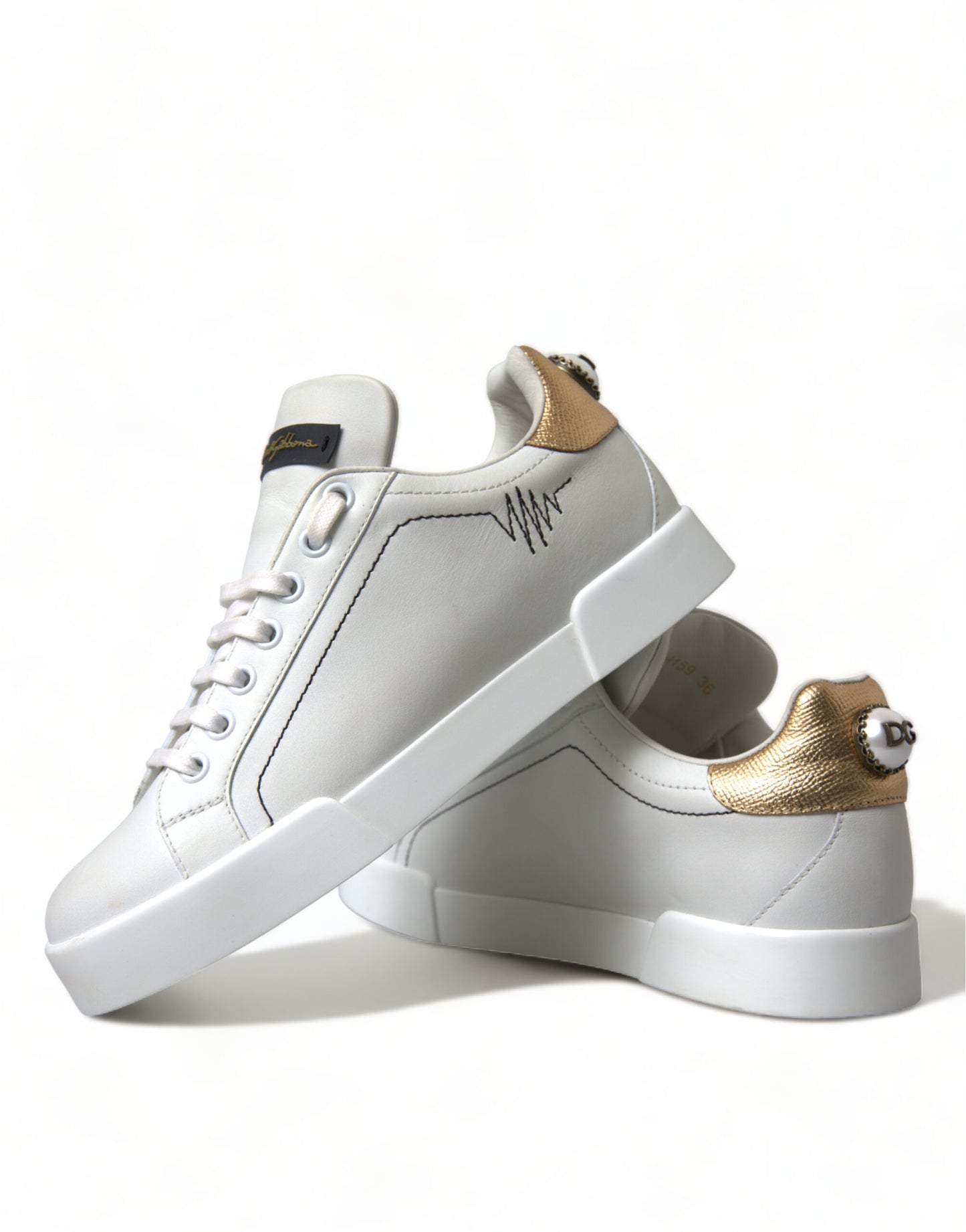 Elegant Portofino White Leather Sneakers