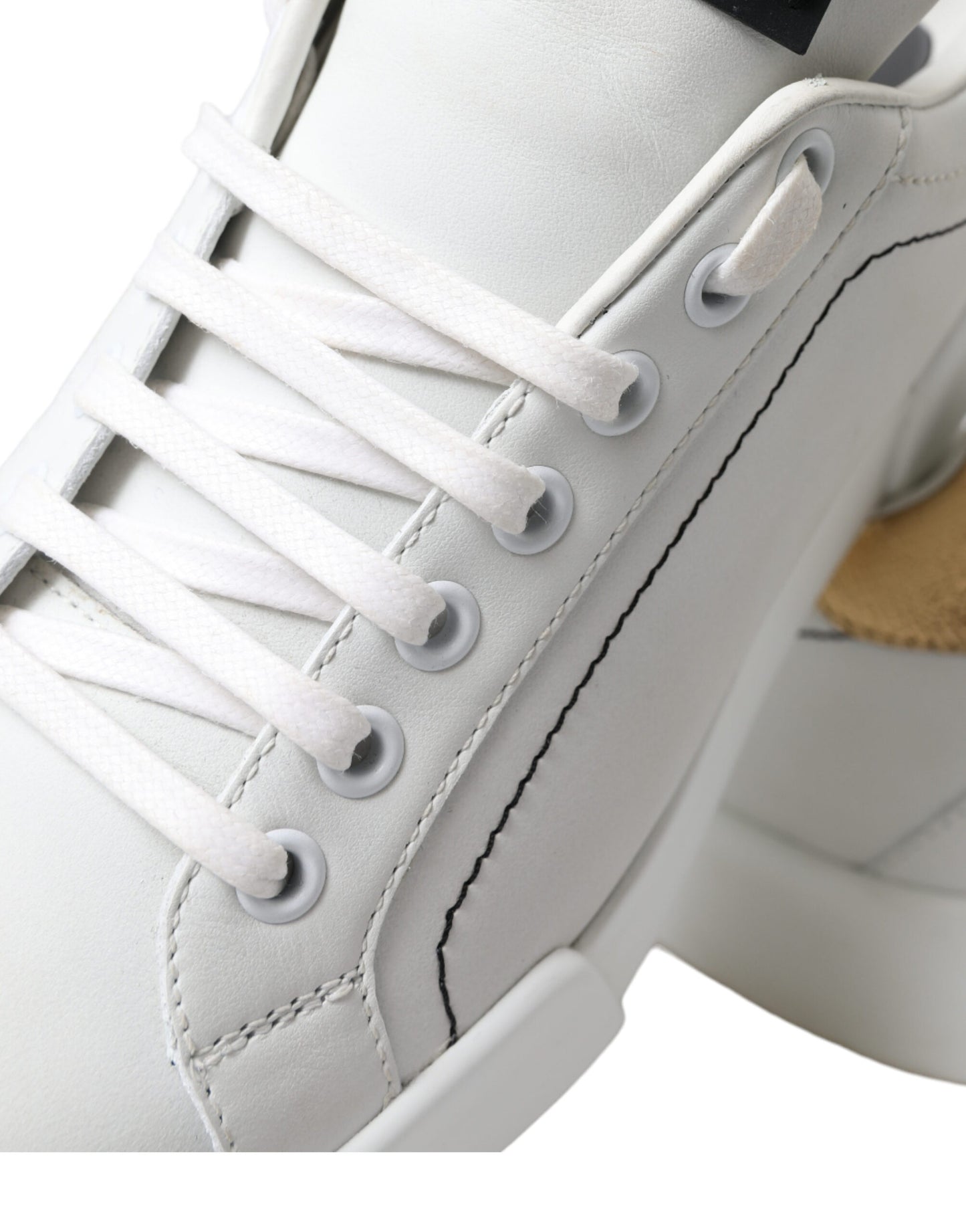 Elegant Portofino White Leather Sneakers