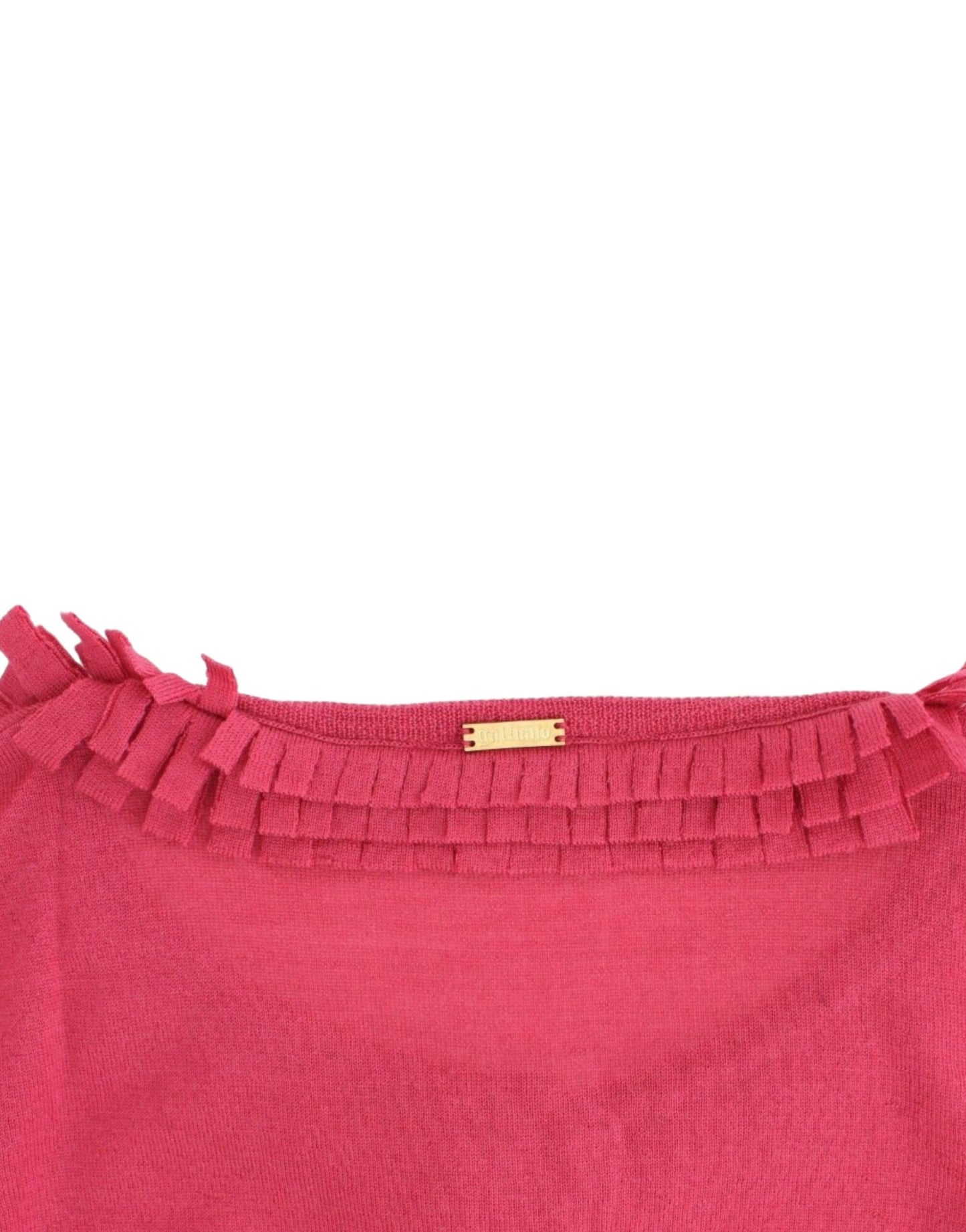 Ruffle Detail Wool Cardigan in Pink