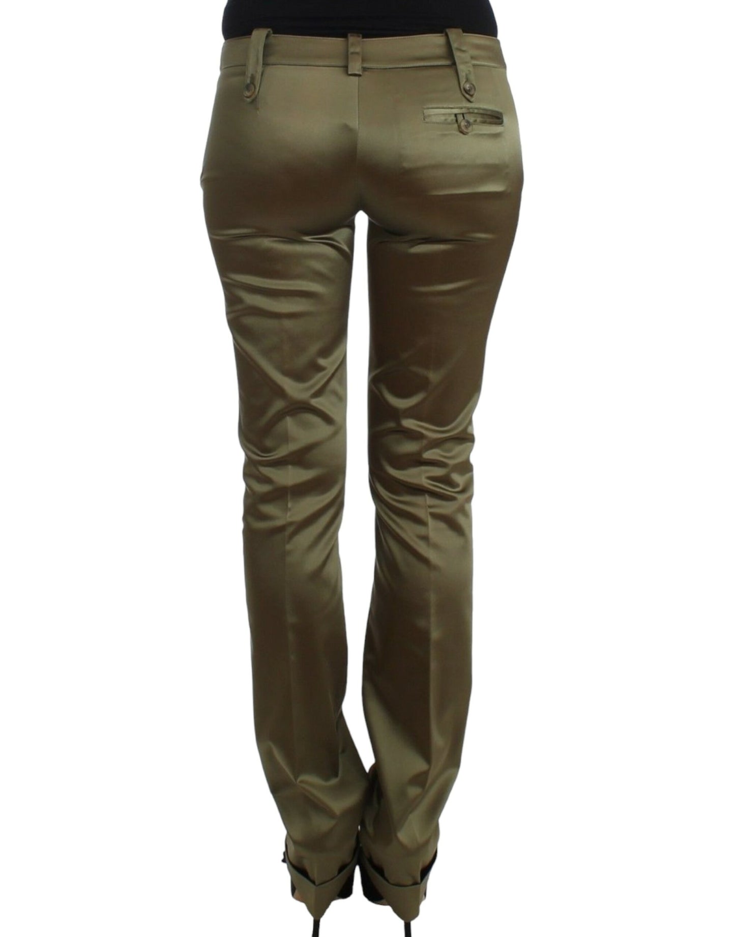 Chic Green Slimline Tailored Pants