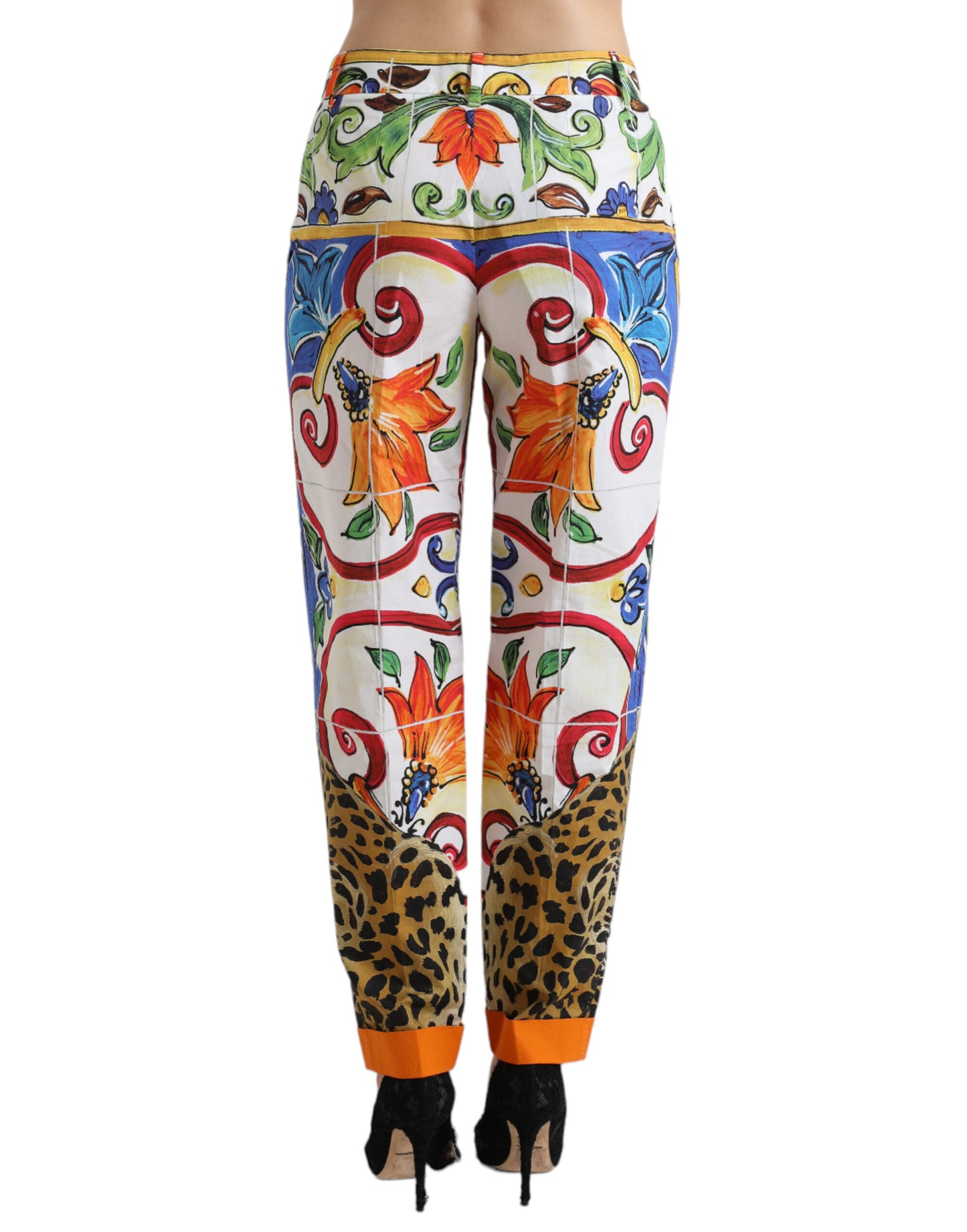 Majolica Print Tapered Cotton Pants