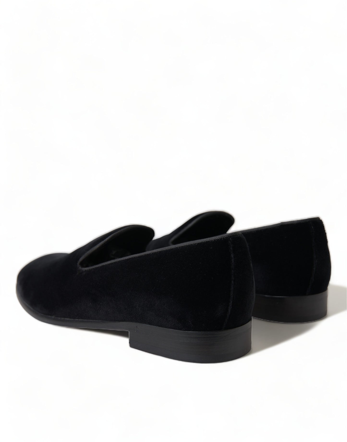 Elevated Black Velvet Loafers for Men