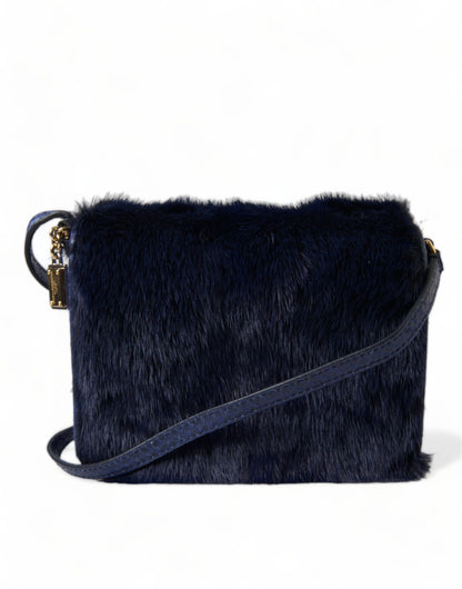 Exquisite Blue Mink Fur Shoulder Bag