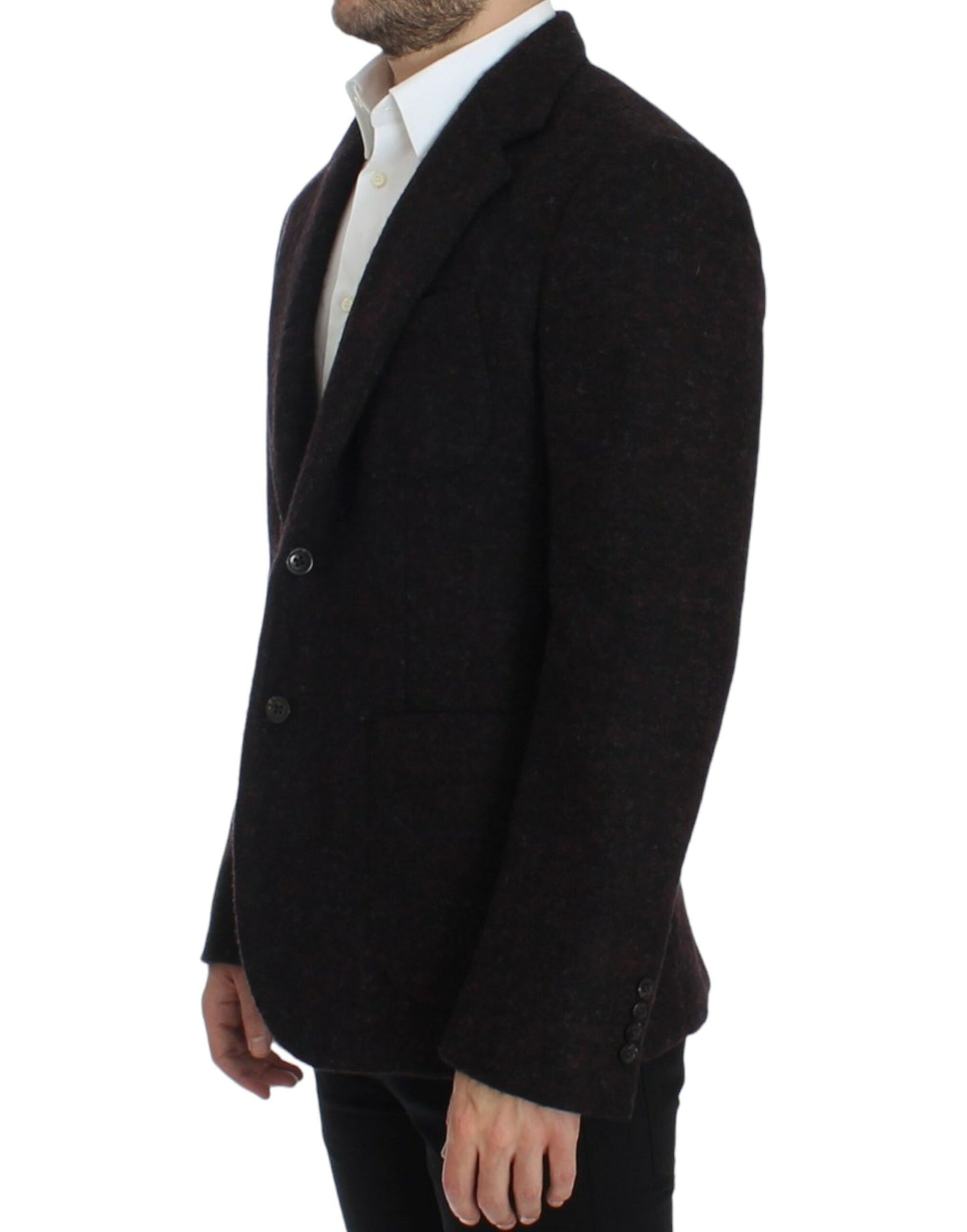 Bordeaux Alpaga Two-Button Blazer Jacket