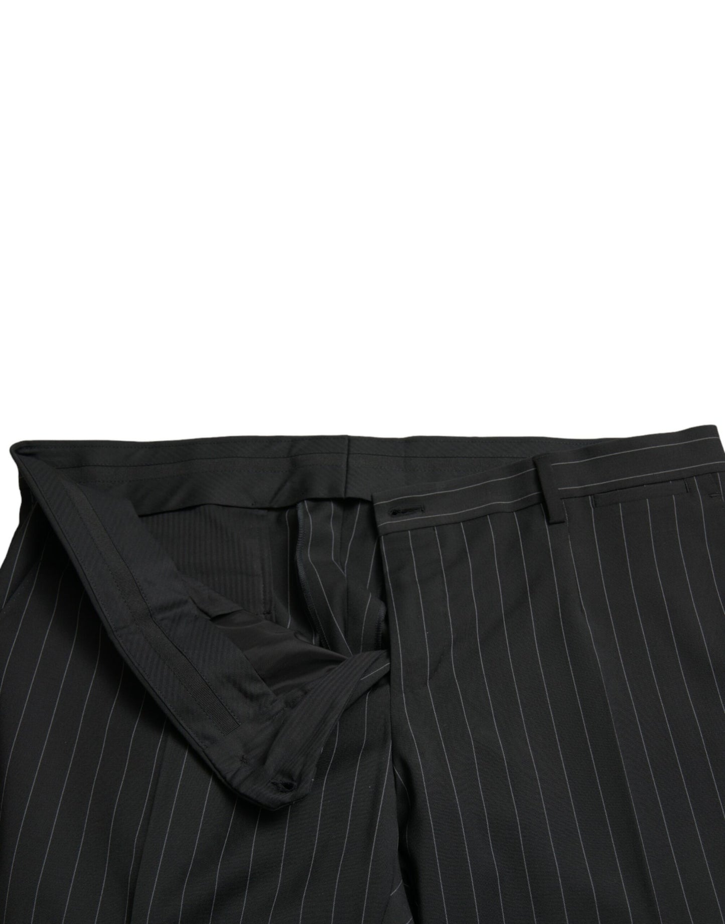 Black and White Striped Skinny Dress Pants